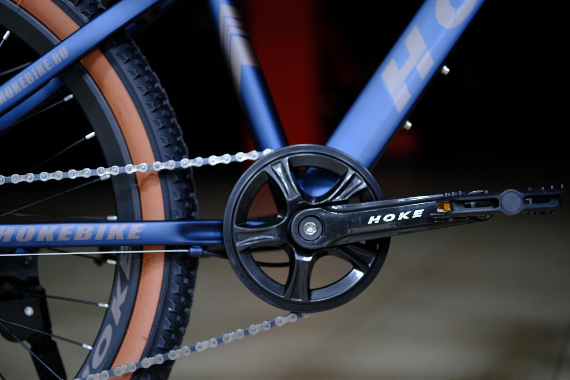 Система (шатун) сталь 36T
 HOKE ONE WAY 24 матовый синий-коричневый